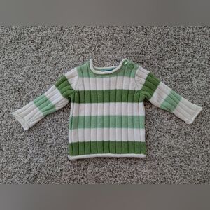 Children's Place Ribbed Knit Sweater 6-9m Green Striped